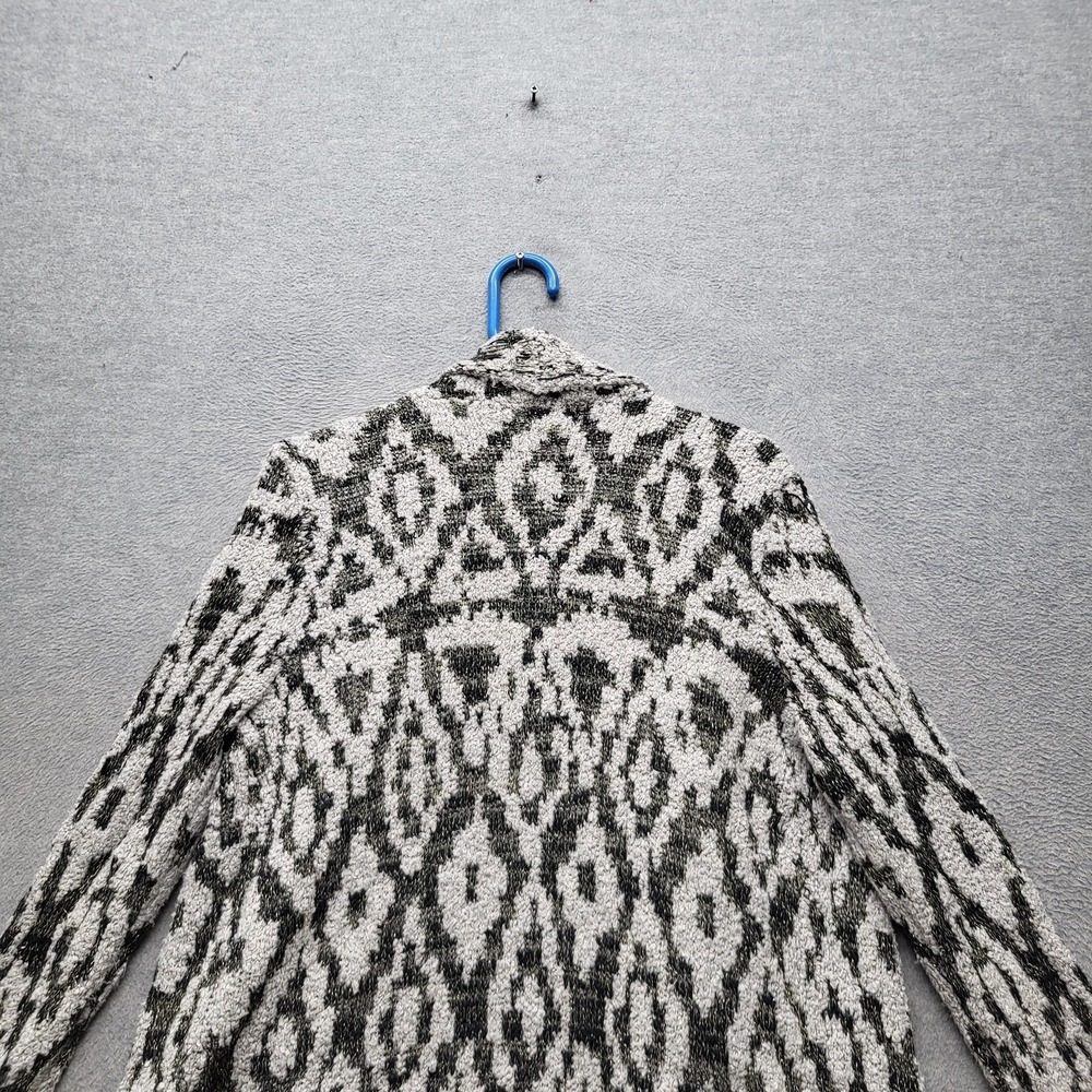 Lucky Brand Women Cardigan L‎ Black Geometric Metallic Aztec Coastal Grandmother - Picture 9 of 9